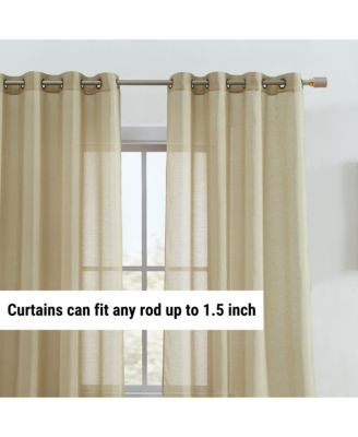 2 Piece Semi Sheer Voile Light Filtering Window Curtain Grommet Panels for Bedroom & Living Room (37 W x 84 L Inch Long Per Panel, Taupe)