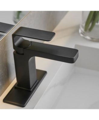 Waterfall Bathroom Faucet, 8" Widespread 2-Handle with Pop-Up Drain, Matte Black & Brushed Nickel Finish