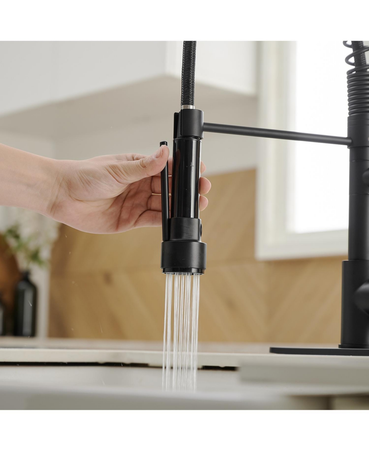 Single-Handle Pull-Down Sprayer 2 Spray High Arc Kitchen Faucet
