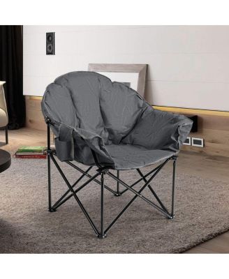 Folding Camping Moon Padded Chair with Carrying Bag