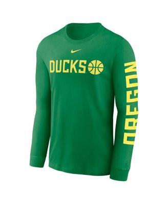 Men's Apple Green Oregon Ducks Basketball Icon Two-Hit Long Sleeve T-Shirt