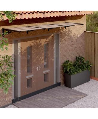 Door Canopy Black 117.1"x35.4" Polycarbonate