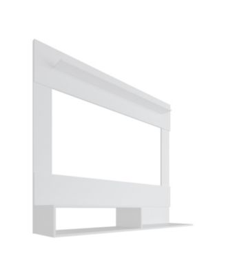 Irmo Wall-Mounted Entertainment Center with Shelves, White