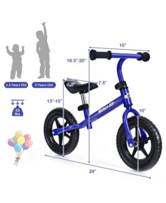 Kids No Pedal Balance Bike Adjustable Ages 30 Months to 5 Years