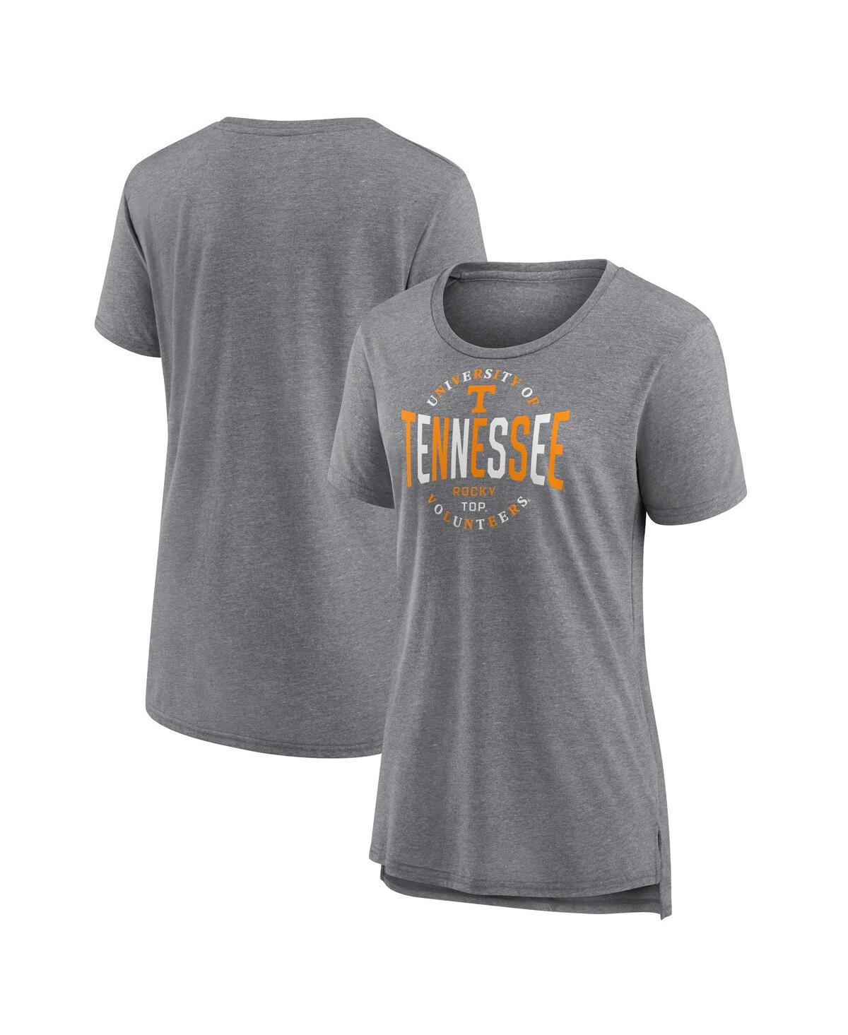 Fanatics Women's Gray Tennessee Volunteers True Classics Break It Down Tri-blend T-shirt In Gray