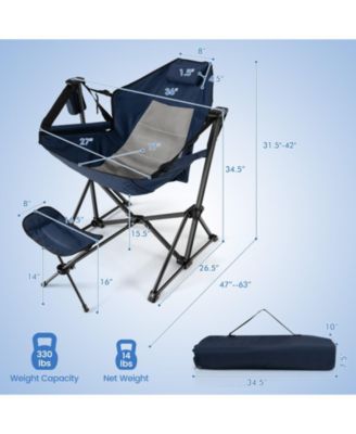 Hammock Camping Chair with Retractable Footrest and Carrying Bag