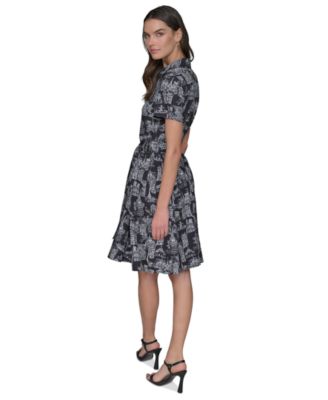 Women's Paris Toile Tie-Waist Dress