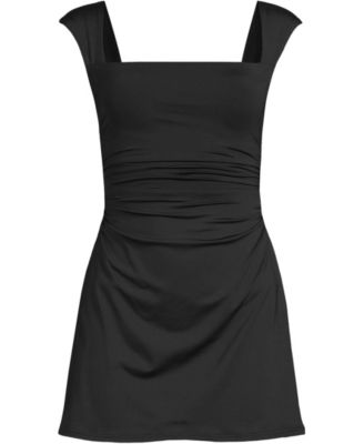 Women's Smoothing Square Neck Ruched Swim Dress Swimsuit