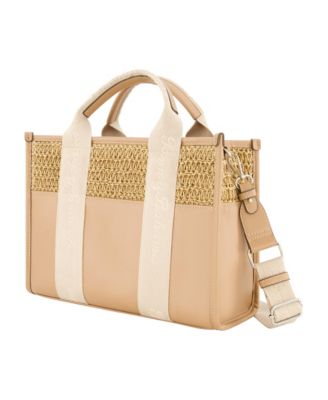 Raffia Logo Webbing Modern Tote
