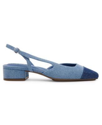 Women's Nia Block Heel Cap Toe Slingback Flats