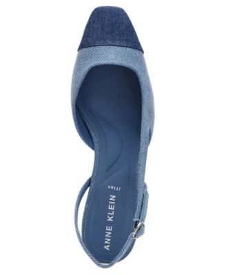 Women's Nia Block Heel Cap Toe Slingback Flats