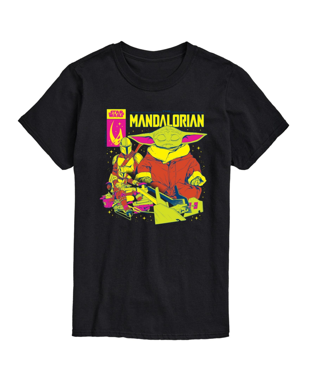 Airwaves Men's The Mandalorian Short Sleeve T-Shirt - Black