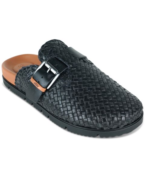Женские сабо Gentle Souls Brantley Woven Buckled, цвет: Чёрный кожаный