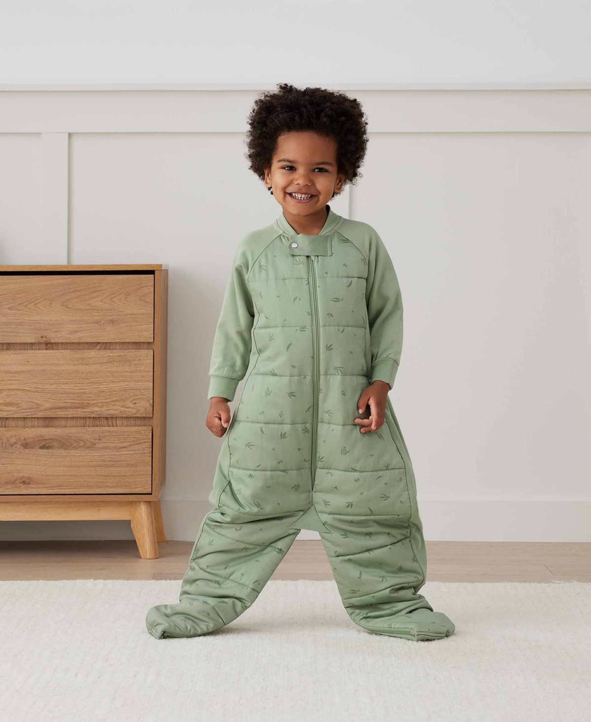 Ergopouch Baby Boys And Girls Jersey With Sleeves 3.5 Tog Sleeping Sack In Willow