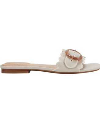 Women's Silla Scallop Buckle Flat Slide Sandals