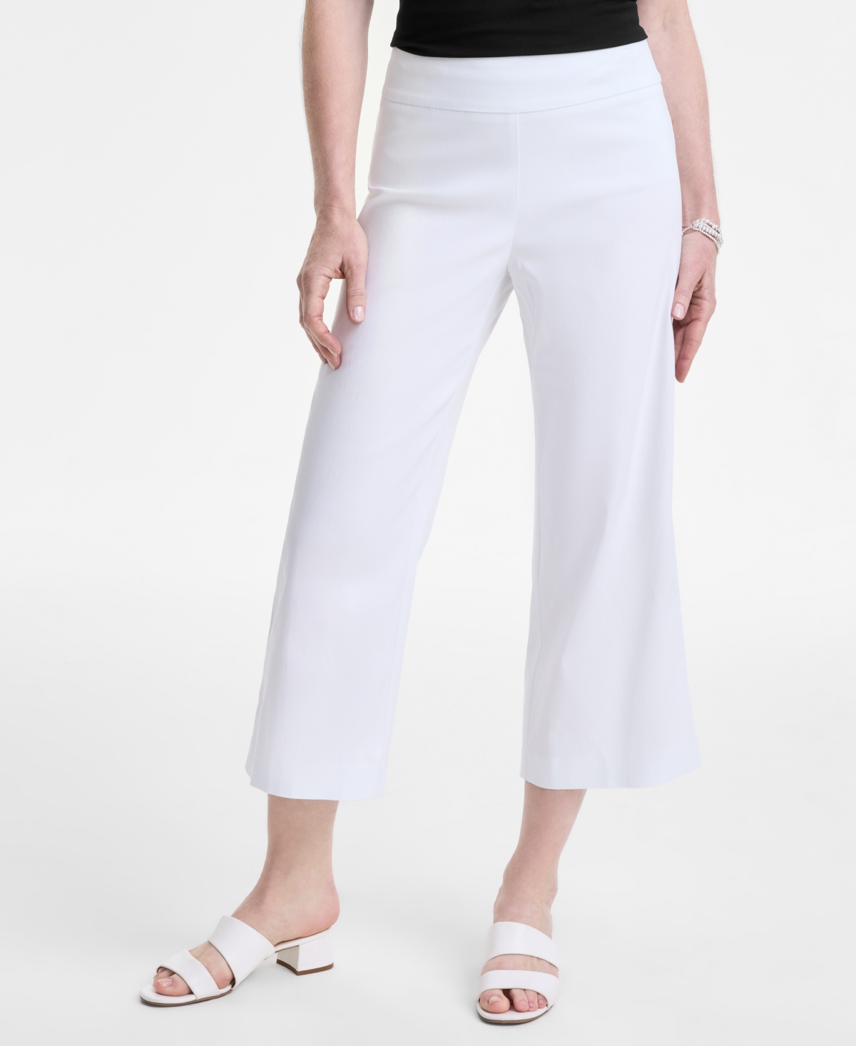 JM COLLECTION PETITE WIDE-LEG CROPPED PULL-ON PANTS, EXCLUSIVELY AT MACY'S 