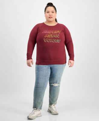 Trendy Plus Size AAPI Amplify Voices Graphic Top