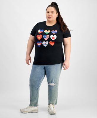 Trendy Plus Size AAPI Hearts Graphic Tee