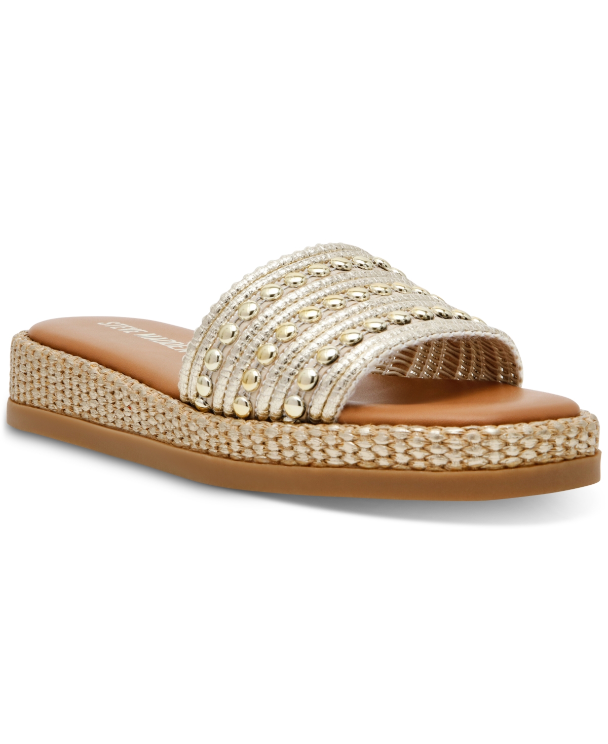 Steve Madden Boardwalk Slide Sandal In Gold Stud Multi