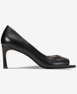 Women's Valorr Peep Toe d'Orsay Leather Pumps, Created for Macy's