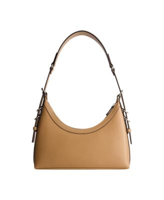 Debossed Logo Zip-Top Hobo Bag