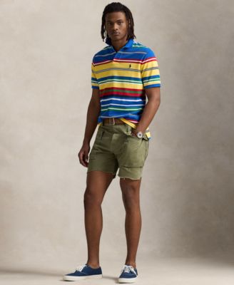 Men's Classic-Fit Striped Mesh Polo Shirt