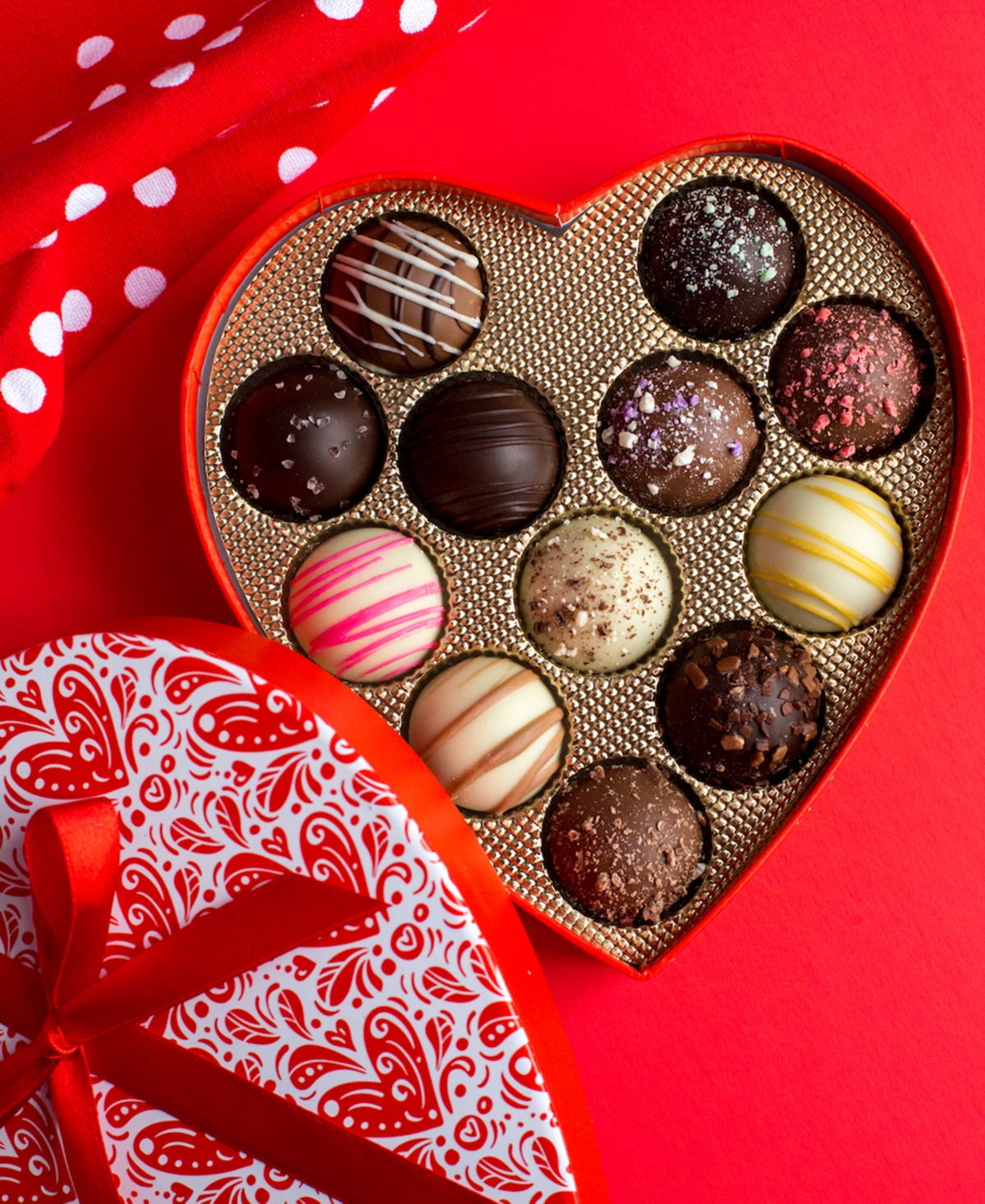 Sugar Plum Chocolates Valentine's Day Heart Truffles, 12 Pieces