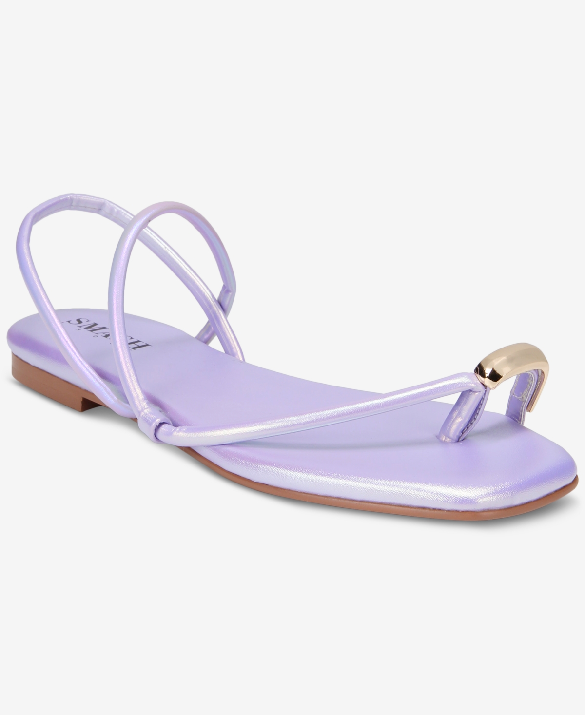 Smash Shoes Women's Charlotte Gold Toe Strappy Flat Sandals In Iridescent