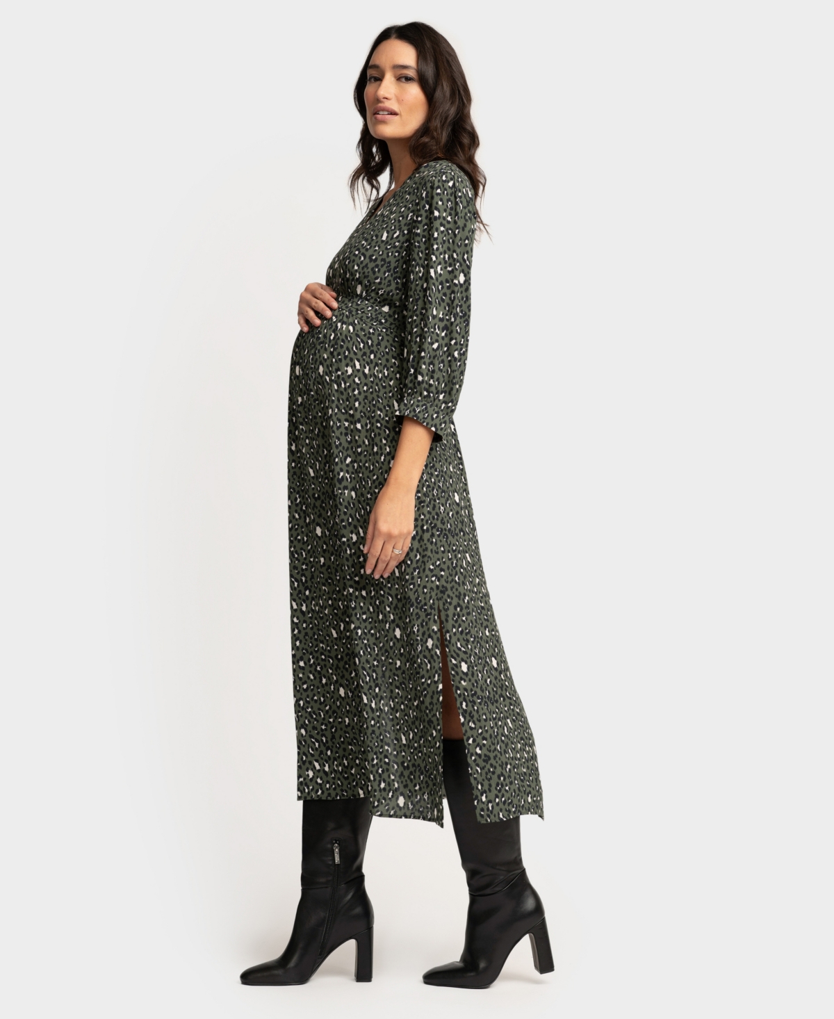 Shop Seraphine Women's Maternity Animal Print Midi Dress