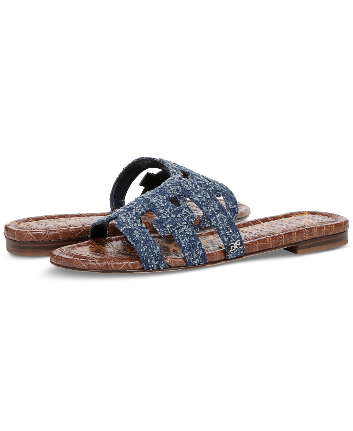 Sam Edelman Bay Slide Sandal Navy Blue Fabric In Navy Blue Fabric