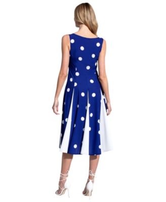 Women's Box Pleat Midi Dress with Contrast Skirt