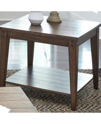 1 PC  cathedral oak veneers Square Lamp Table