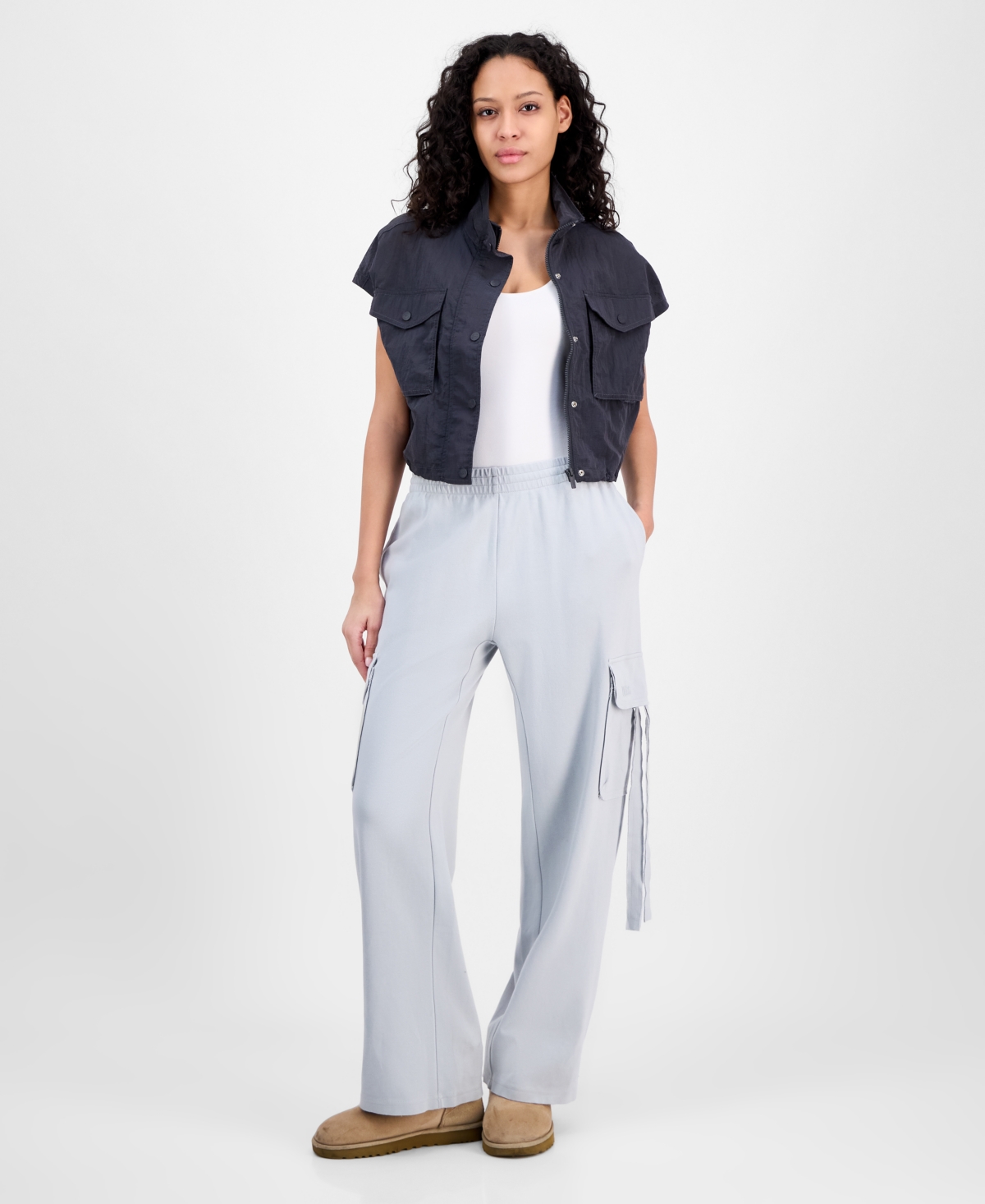 Women's Mid-Rise Wide-Leg Ophira Pants - Silver Taupe