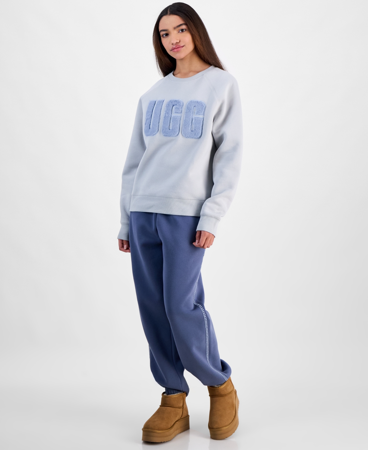 Ugg Women's The Madeline Fuzzy-logo Crewneck Sweatshirt In Icj