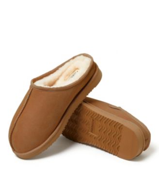 Dearfoams Men's Fireside By Grafton Genuine Shearling Clog Slipper