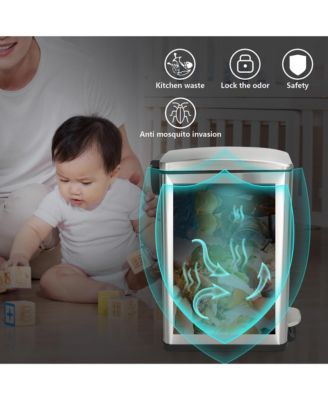 12 Gal/ 45 Liter  Slim Stainless Steel Step-on kitchen Trash Can