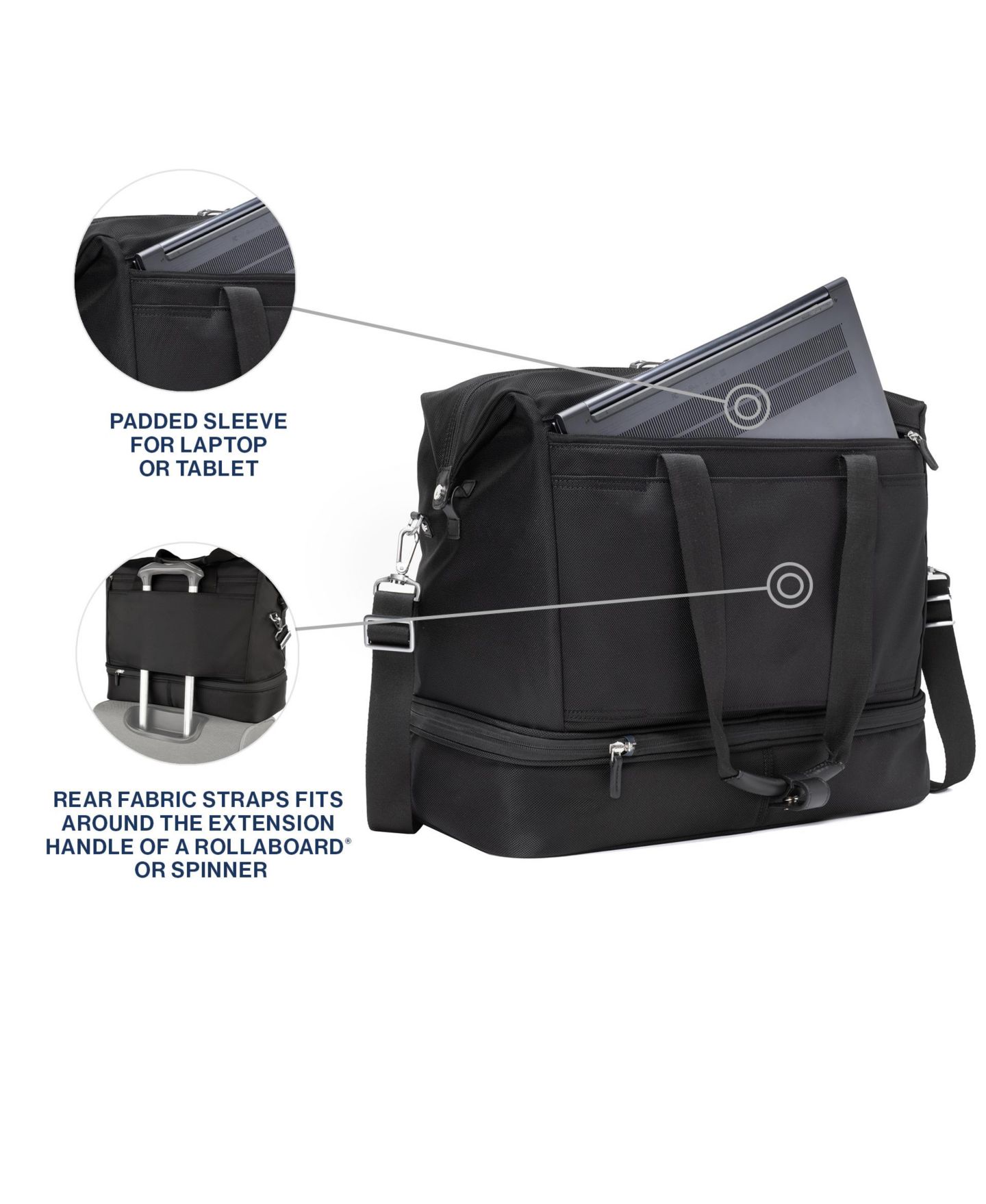 Сумка Travelpro Platinum Elite Drop-Bottom Weekender, цвет: Теневой чёрный — фото 10