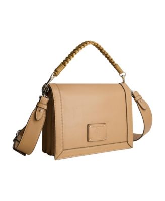 Debossed Logo Flat Messenger Bag