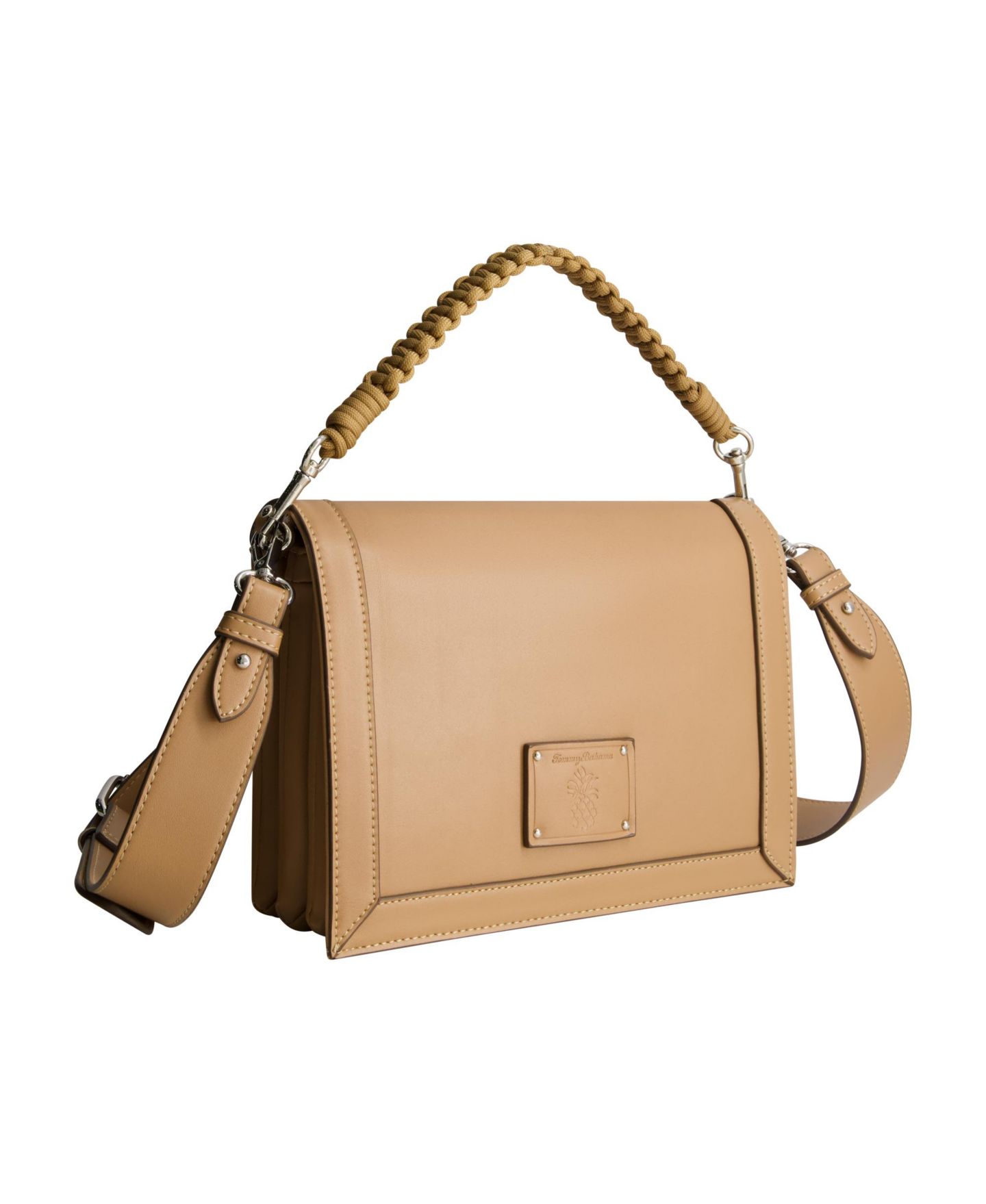 Женская сумка Tommy Bahama Debossed Logo Flat Messenger, цвет: Рыжевато-коричневый — фото 3
