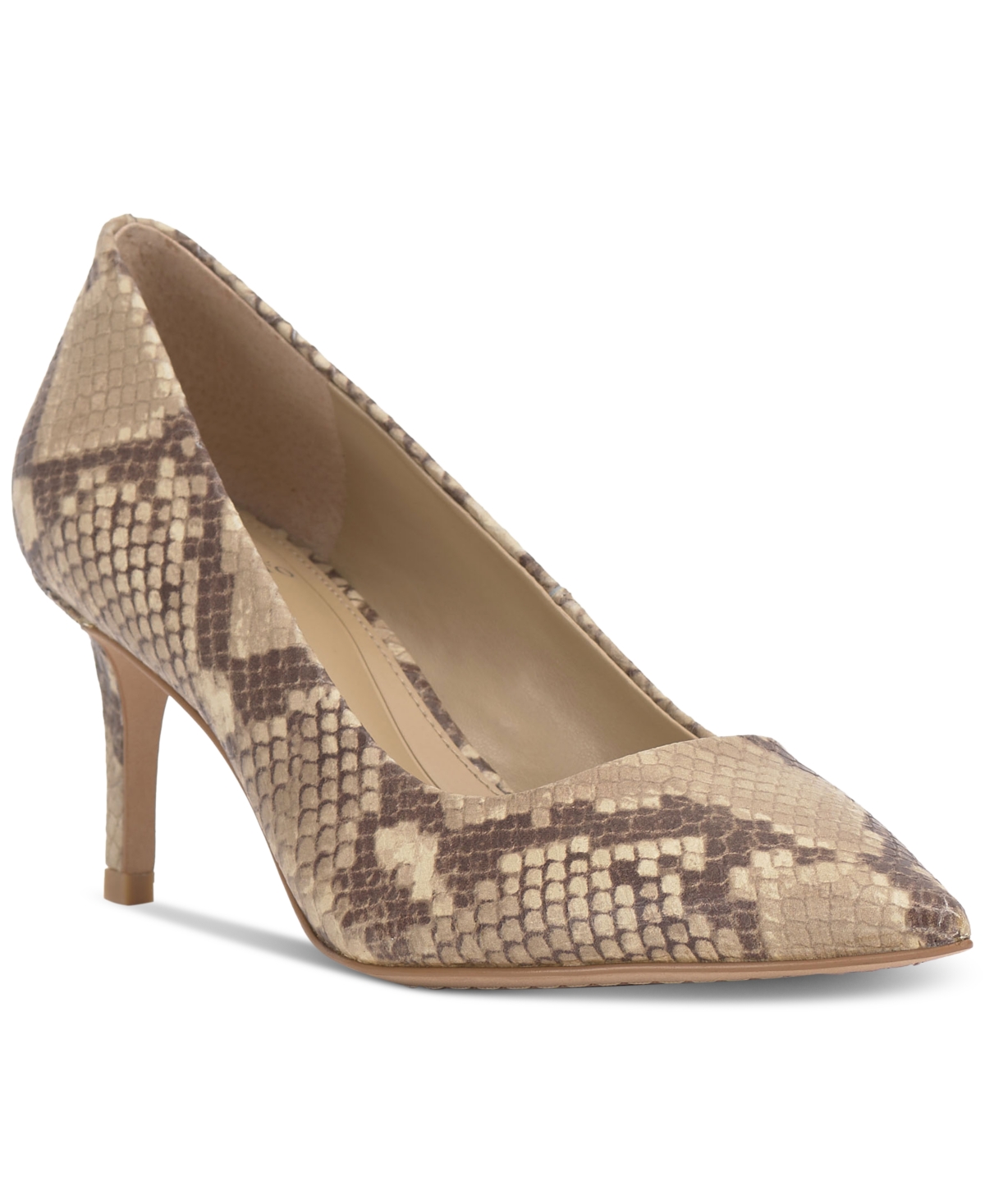 Shop Vince Camuto Women's Kehlia Mid-heel Pumps In Taupe Leather