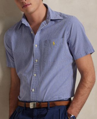 Men's RL Prepster Classic-Fit Checked Seersucker Shirt