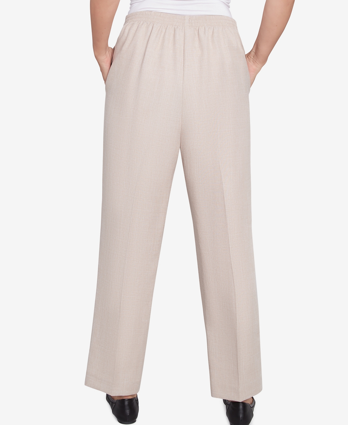 Alfred Dunner Petite Kensington Gardens Relaxed Linen Medium Length Pants In Linen