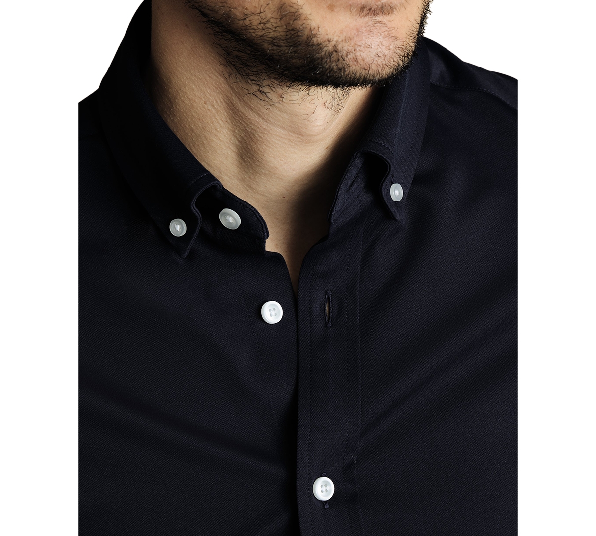 CHARLES TYRWHITT MEN'S FOUR-WAY STRETCH JERSEY BUTTON DOWN SHIRT 