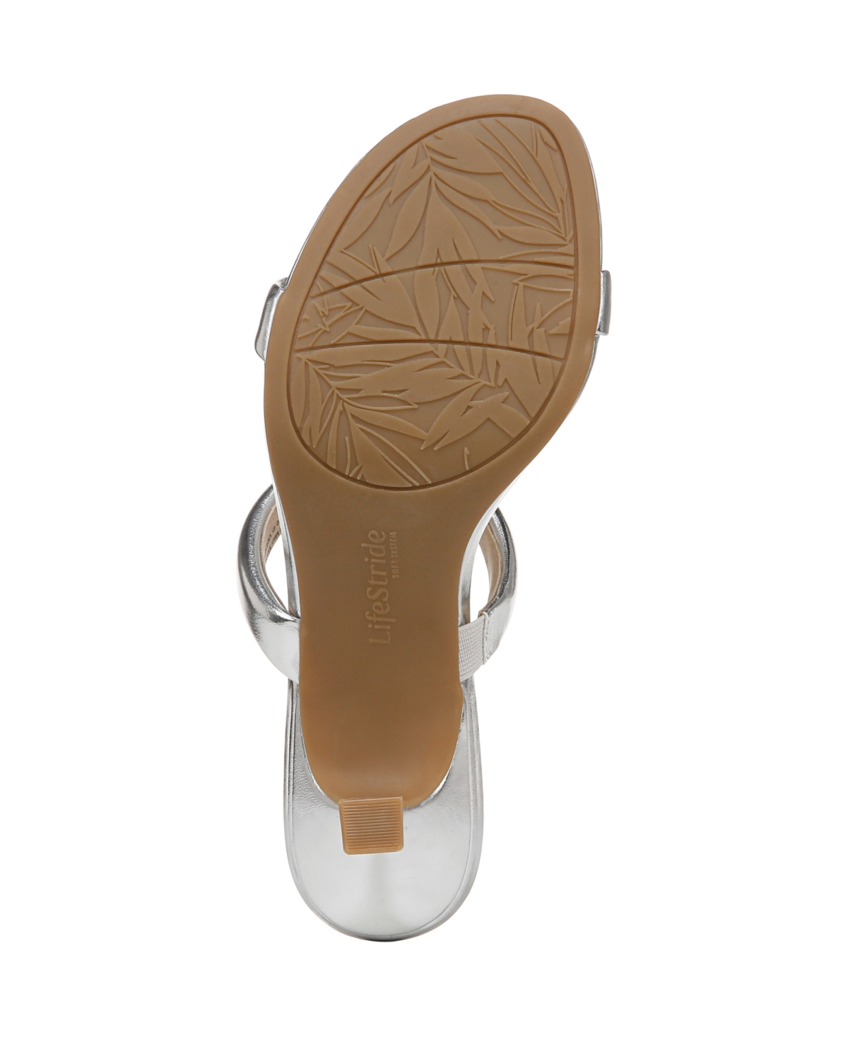 Shop Lifestride Women's Nalani Open Round Toe Slide Dress Sandals In Silver Faux Leather