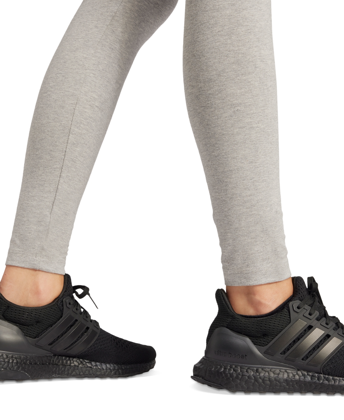 Adidas Originals Women's Hip-logo Full-length Athletic Tights In Medium Grey Heather,black