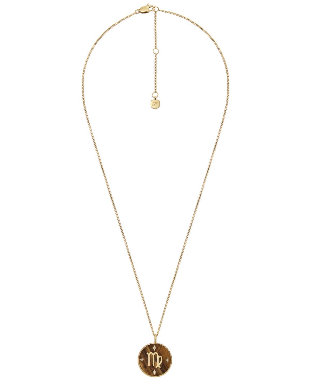 Fossil Written In The Stars Zodiac Pendant Necklace In Virgo