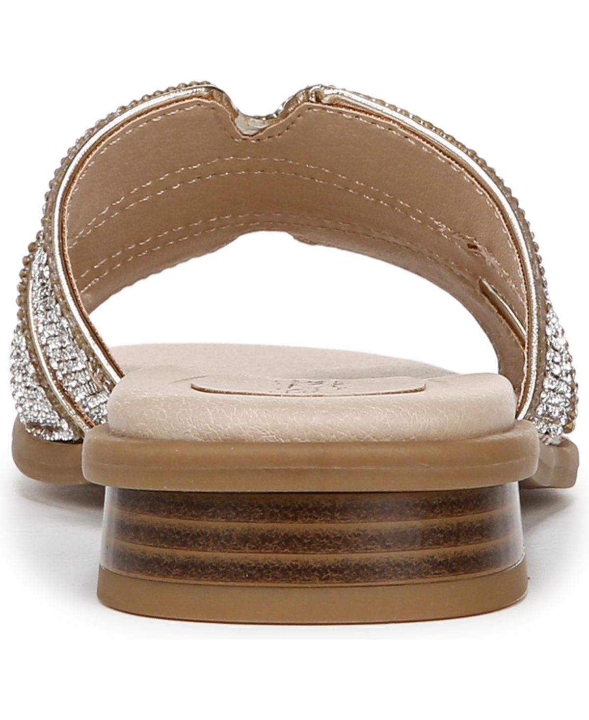 Shop Lifestride Women's Royalty Bling Square Toe Slide Sandals In Gold Faux Leather