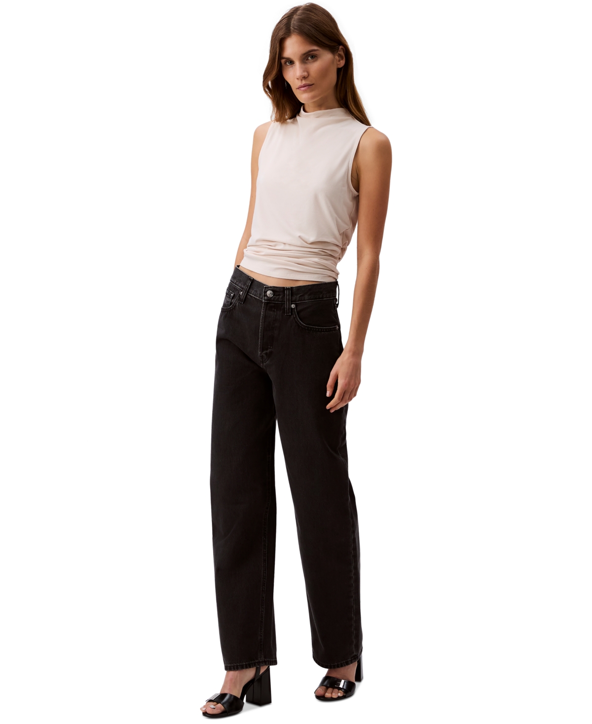 Calvin Klein Jeans Est.1978 Women's 90s Straight-leg Stretch Jeans In Ck Essential Black