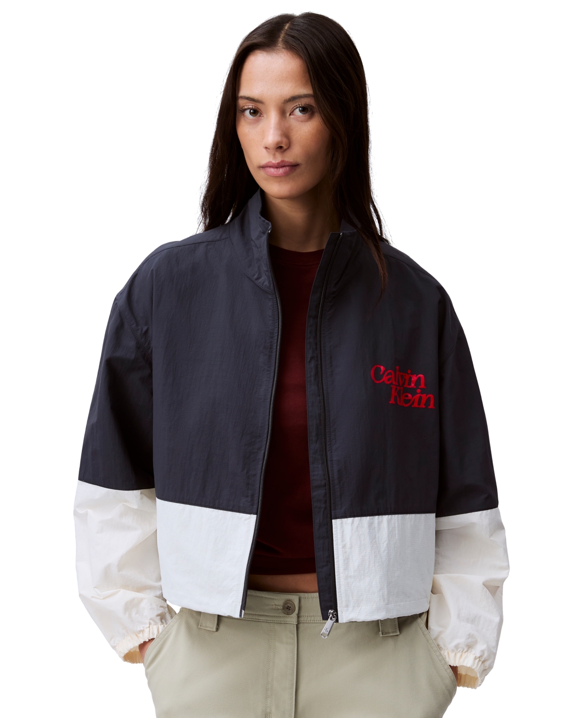 Women's Colorblock Windbreaker Jacket - Eclipse/cashmere Blue