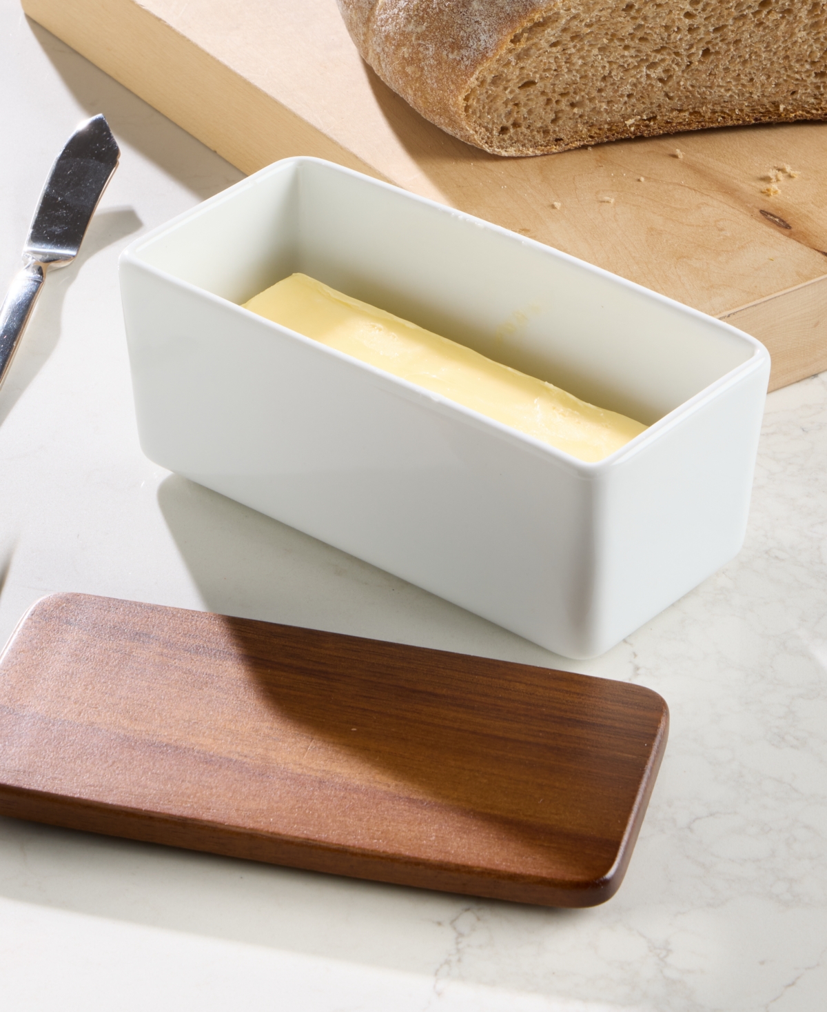 The Cellar James Lidded Butter Dish, Exclusively At Macy's In White